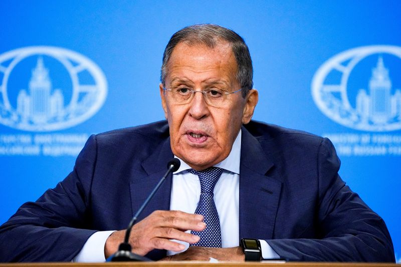 &copy; Reuters. Ministro das Relações Exteriores da Rússia, Sergei Lavrov, discursa em Moscou
19/09/2022 Alexander Zemlianichenko/Pool via REUTERS