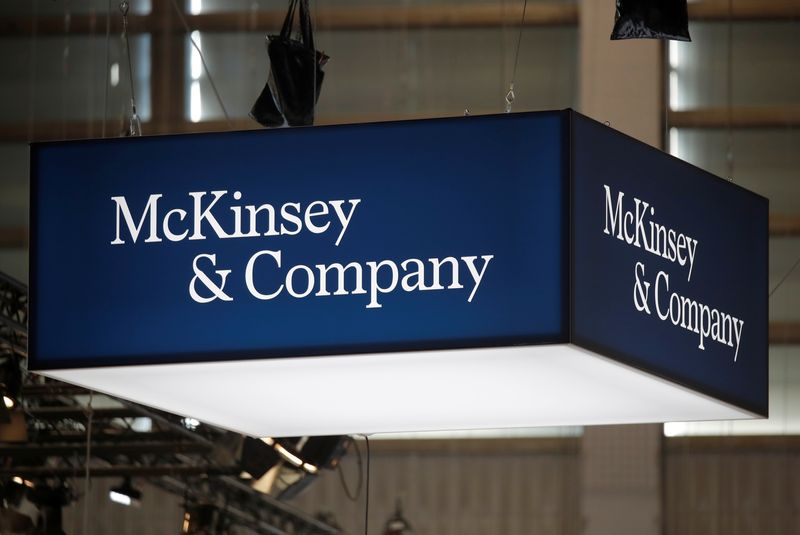 &copy; Reuters. The logo of consulting firm McKinsey and Company is seen at the high profile startups and high tech leaders gathering, Viva Tech,in Paris, France May 16, 2019. REUTERS/Charles Platiau