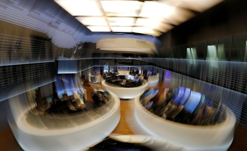 &copy; Reuters. FILE PHOTO: The trading floor is seen at the end of a trading day at the German stock exchange (Deutsche Boerse) in Frankfurt, Germany, February 12, 2019.  REUTERS/Kai Pfaffenbach/