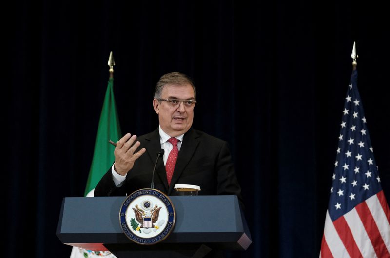 &copy; Reuters. FILE PHOTO: Mexico's Foreign Secretary Marcelo Ebrard speaks during the opening of the U.S.-Mexico High-Level Security Dialogue at the State Department in Washington, U.S., October 13, 2022. REUTERS/Michael A. McCoy