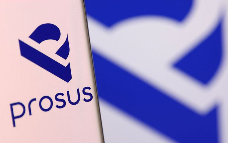 &copy; Reuters. FILE PHOTO: Prosus' logo is pictured on a smartphone in this illustration taken, December 4, 2021. REUTERS/Dado Ruvic/Illustration/File Photo