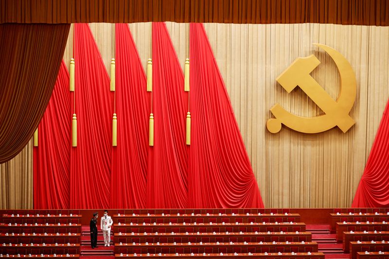 &copy; Reuters. Military delegates arrive before the opening ceremony of the 20th National Congress of the Communist Party of China, at the Great Hall of the People in Beijing, China October 16, 2022. REUTERS/Thomas Peter