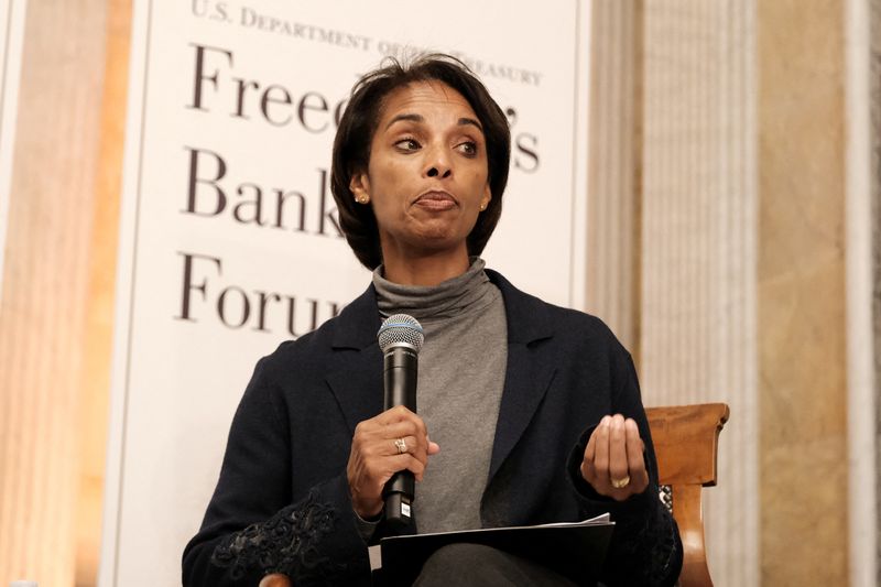 &copy; Reuters. FILE PHOTO - White House Council of Economic Advisers Chair Cecilia Rouse participates in a discussion at the annual Freedman's Bank Forum at the Treasury Department in Washington, U.S., October 4, 2022. REUTERS/Michael A. McCoy