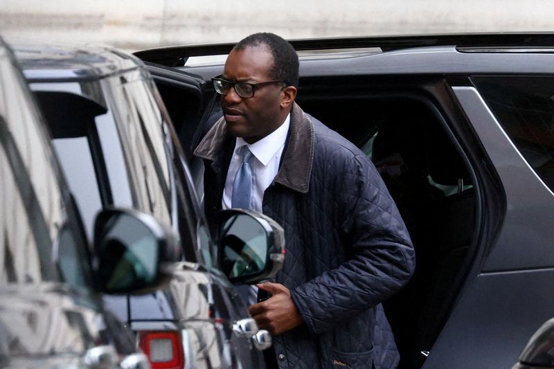 &copy; Reuters. Chancellor of the Exchequer Kwasi Kwarteng exits a car on Downing Street in London, Britain, October 14, 2022. REUTERS/Henry Nicholls 