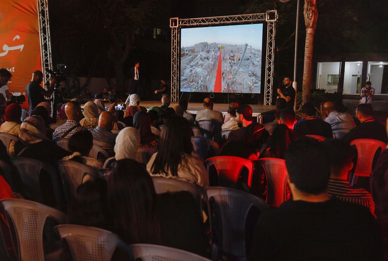 &copy; Reuters. Festival de cinema em Gaza
 13/10/2022   REUTERS/Ibraheem Abu Mustafa