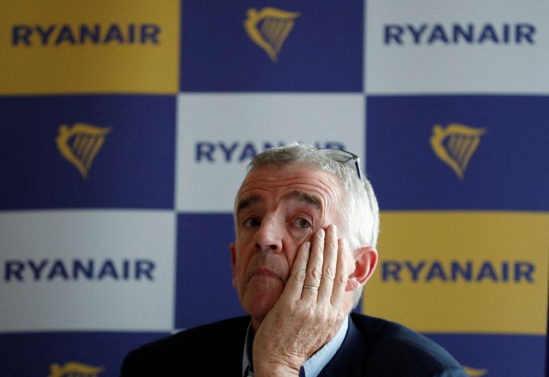 &copy; Reuters. Ryanair Chief Executive Michael O'Leary holds a news conference in Budapest, Hungary September 13, 2022. REUTERS/Bernadett Szabo/File Photo