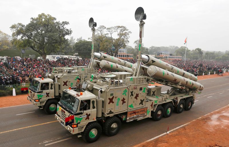 &copy; Reuters. FILE PHOTO: Indian Army's BrahMos weapon systems are displayed during a full dress rehearsal for the Republic Day parade in New Delhi January 23, 2015. REUTERS/Adnan Abidi