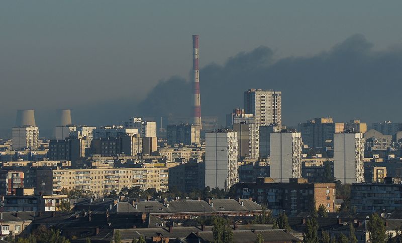 &copy; Reuters. Ataque com mísseis em Kiev
 18/10/2022   REUTERS/Stringer