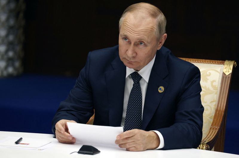 &copy; Reuters. Presidente russo, Vladimir Putin, durante conferência em Astana, Cazaquistão
13/10/2022
Sputnik/Vyacheslav Prokofyev/Pool