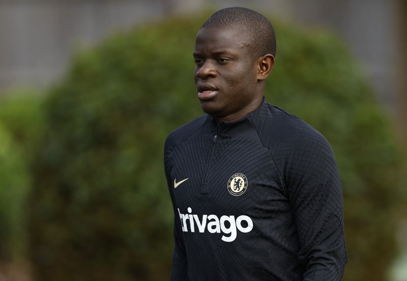 &copy; Reuters. Foto de archivo de N'Golo Kante en un entrenamiento del Chelsea
Oct 4, 2022 
Action Images via Reuters/Andrew Boyers