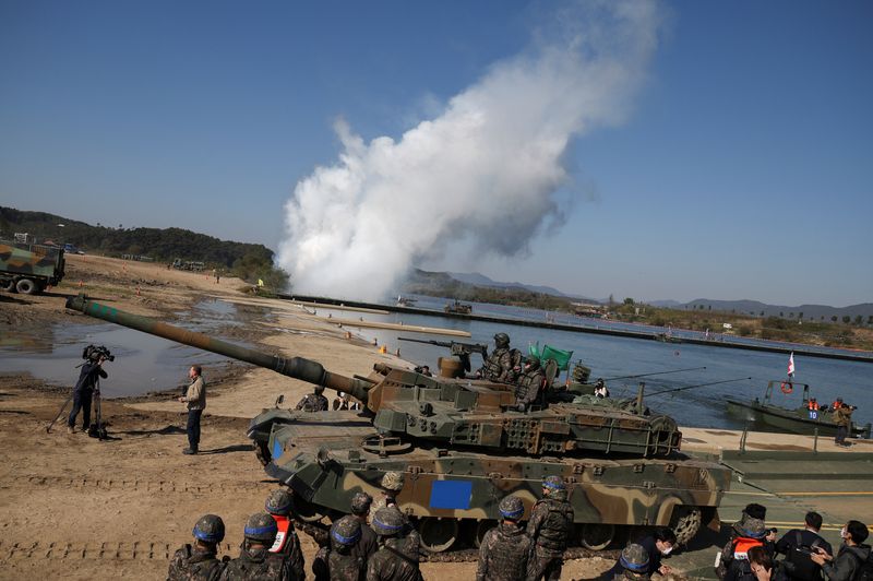 U.S., S.Korean troops stage river-crossing drills as North Korea protests