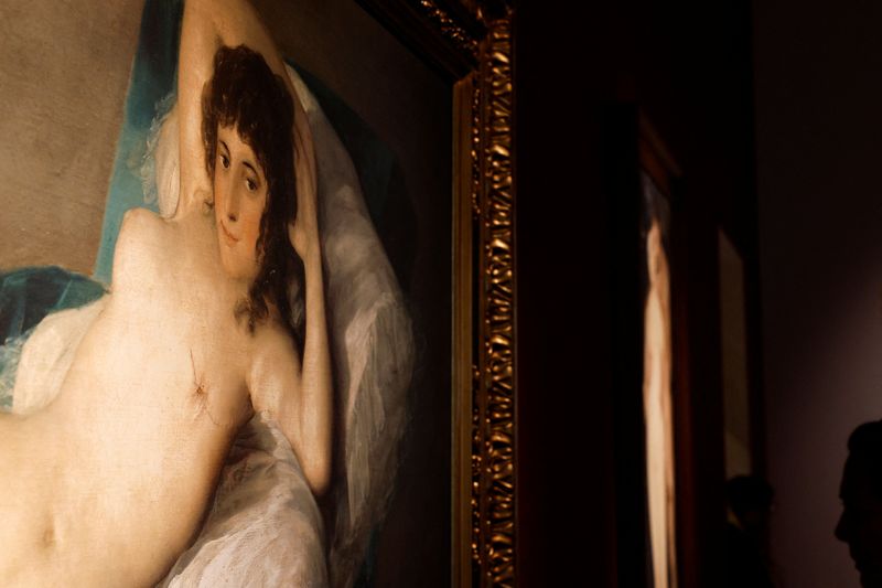 &copy; Reuters. Réplica da obra La Maja Desnuda, de Francisco de Goya, com a cicatriz de uma mastectomia
19/10/2022
REUTERS/Susana Vera