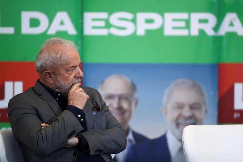 &copy; Reuters. Ex-presidente e candidato ao Planalto Lula em São Paulo
19/10/2022
REUTERS/Carla Carniel