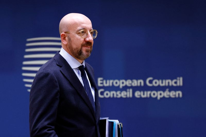 © Reuters. European Council President Charles Michel attends the European Union leaders' summit in Brussels, Belgium, October 20, 2022. REUTERS/Yves Herman