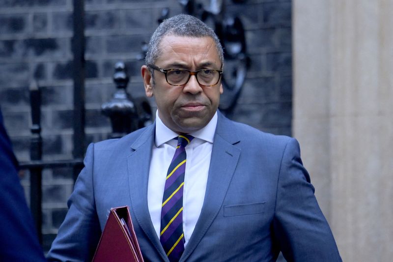 &copy; Reuters. Chanceler britânico James Cleverly em Downing Street
 18/10/2022   REUTERS/Toby Melville