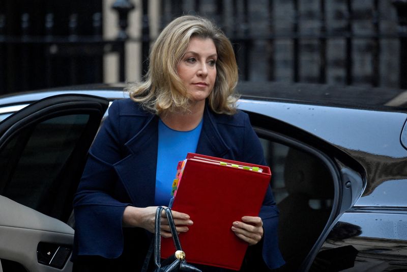 &copy; Reuters. بيني موردنت وزيرة الدفاع البريطانية السابقة في لندن يوم 18 أكتوبر تشرين الأول 2022. تصوير: توبي ميلفيل - رويترز. 