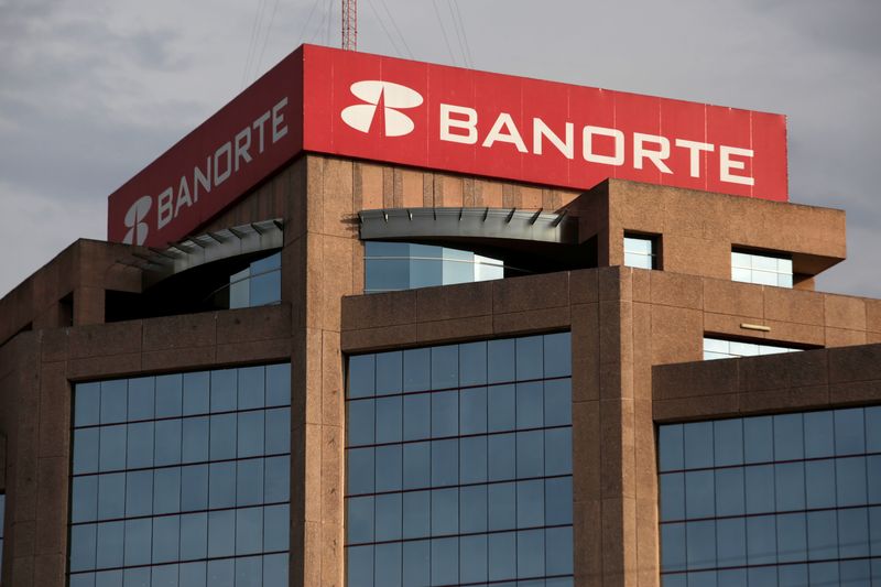 &copy; Reuters. FILE PHOTO: A general view shows the of headquarters of Banorte Bank in Monterrey, Mexico, June 17, 2019. REUTERS/Daniel Becerril