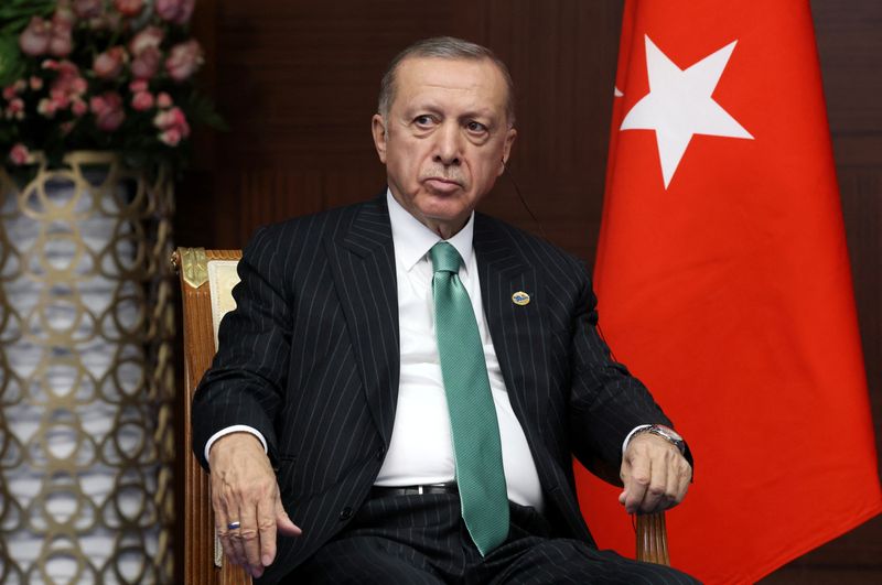 &copy; Reuters. الرئيس التركي رجب طيب أردوغان يحضر اجتماعا في أستانا بقازاخستان يوم 13 أكتوبر تشرين الأول 2022 في صورة لرويترز من وكالة سبوتنيك للأنباء.
