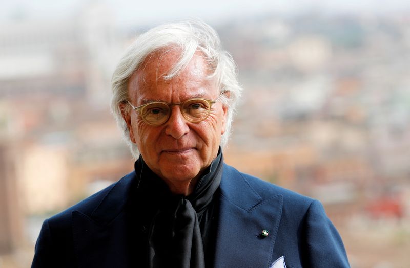 &copy; Reuters. FILE PHOTO: Tod's Chairman Diego Della Valle poses at the end of an interview a day before the presentation of the Colosseum dungeons which have been restored in a multi-million euro project sponsored by the fashion group in Rome, Italy, June 24 2021. REU