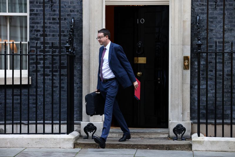 &copy; Reuters. Britain's Secretary of State for Levelling Up, Housing and Communities Simon Clarke walks outside Number 10 Downing Street in London, Britain October 18, 2022. REUTERS/Henry Nicholls