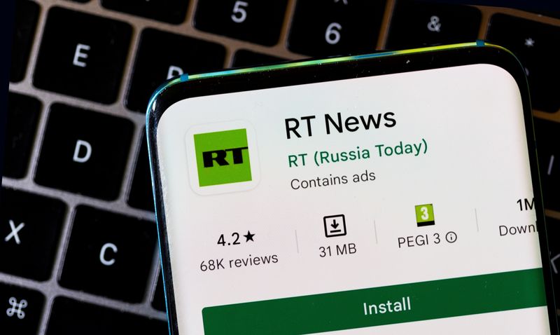 Ukraine urges global ban of Russia's RT after presenter calls for drowning of Ukrainian children