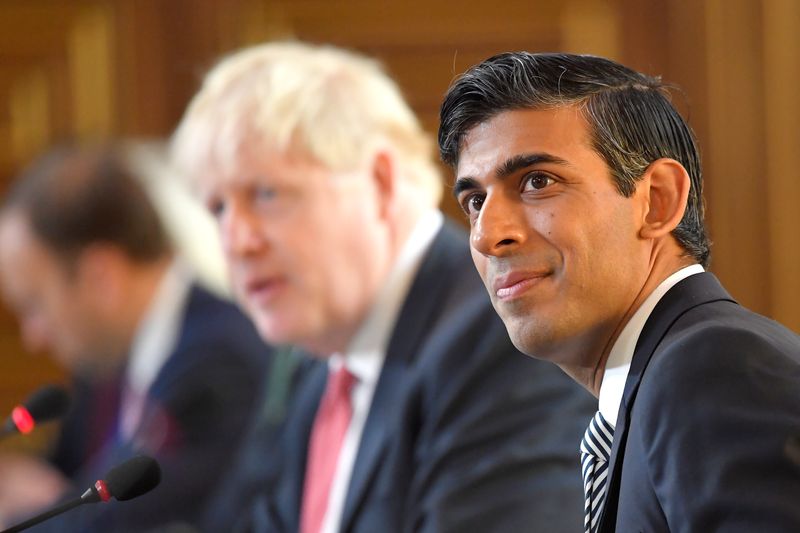 &copy; Reuters. Rishi Sunak assiste à une réunion du Cabinet des principaux ministres du gouvernement à Londres. /Photo prise le 1er septembre 2020. REUTERS/Toby Melville