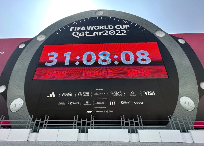 &copy; Reuters. FIOTO DE ARCHIVO:  20 octubre del 2022 Cuenta regresiva para la Copa Mundial de la FIFA  2022 REUTERS/Hamad I Mohammed/Foto de Archivo