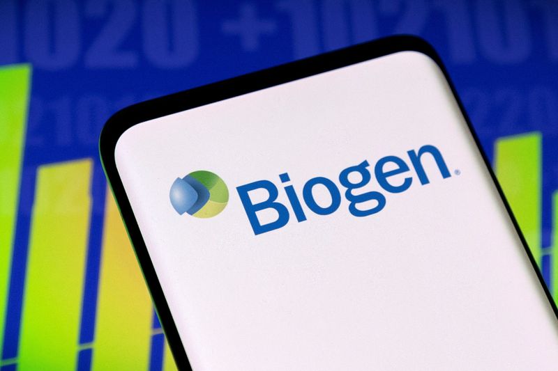 &copy; Reuters. FILE PHOTO: Biogen logo and stock graph are seen displayed in this illustration taken, May 3, 2022. REUTERS/Dado Ruvic/Illustration