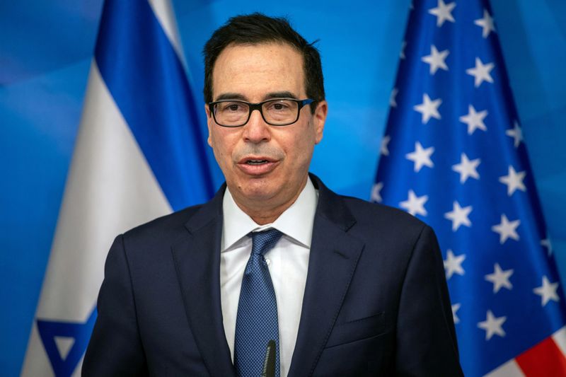 &copy; Reuters. FOTO DE ARCHIVO. Steven Mnuchin habla en Jerusalén. 7 de enero de 2021. Emil Salman/Pool vía REUTERS