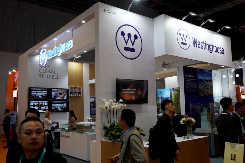 &copy; Reuters. FILE PHOTO: A Westinghouse Electric sign is seen during the China International Import Expo (CIIE), at the National Exhibition and Convention Center in Shanghai, China November 6, 2018. REUTERS/Aly Song