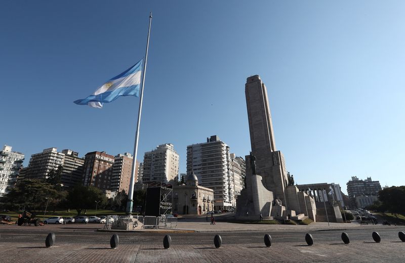 &copy; Reuters. FILE PHOTO: A view of the Monumento a la Bandera (The National Flag Memorial), in Rosario, Argentina July 8, 2021. REUTERS/Agustin Marcarian