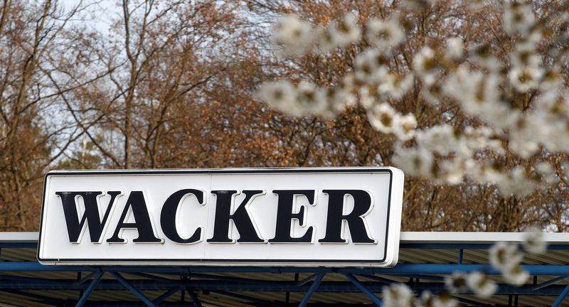 &copy; Reuters. FILE PHOTO: The logo of Wacker Chemie AG is seen at its manufacturing plant in the south-east Bavarian town of Burghausen, April 1, 2014. REUTERS/Michaela Rehle/File Photo