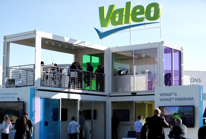 &copy; Reuters. FILE PHOTO: A view of the Valeo booth at the Las Vegas Convention Center during CES 2022 in Las Vegas, Nevada, U.S. January 6, 2022. REUTERS/Steve Marcus
