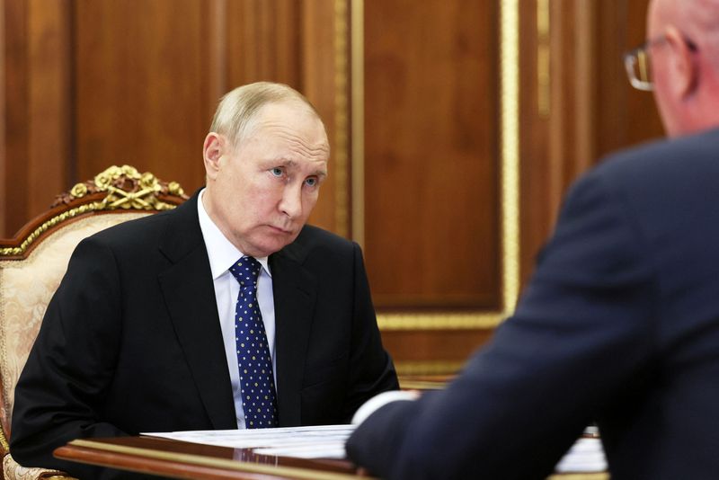 &copy; Reuters. ロシアのプーチン大統領は２７日、ロシアが核兵器の使用について言及したことはないと述べた。代表撮影（２０２２年　ロイター）