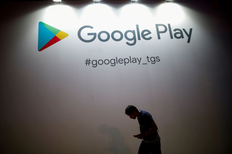 © Reuters. Logo do Google Play fotografado durante evento em Chiba, Japão 
12/09/2019
REUTERS/Issei Kato