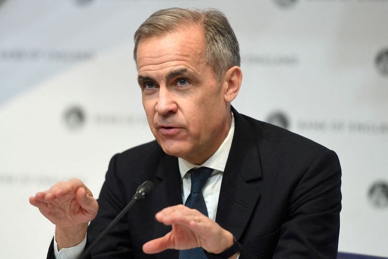 &copy; Reuters. FILE PHOTO: Mark Carney, Governor of the Bank of England (BOE) attends a news conference at Bank Of England in London, Britain March 11, 2020. Peter Summers/Pool via REUTERS/File Photo/File Photo