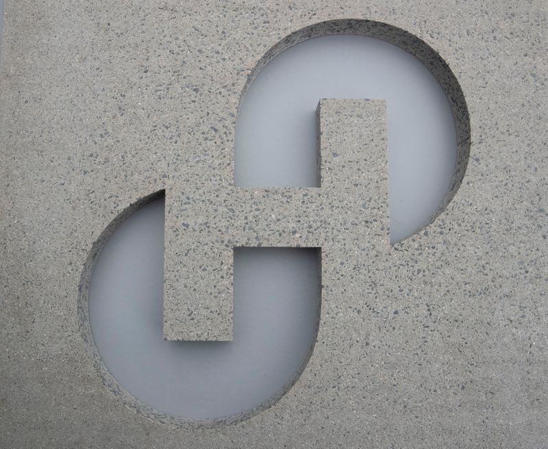 &copy; Reuters. FILE PHOTO: The new logo of Swiss cement maker Holcim is seen in a block of concrete during the Holcim Capital Markets Day event in Basel, Switzerland November 18, 2021. REUTERS/Arnd Wiegmann