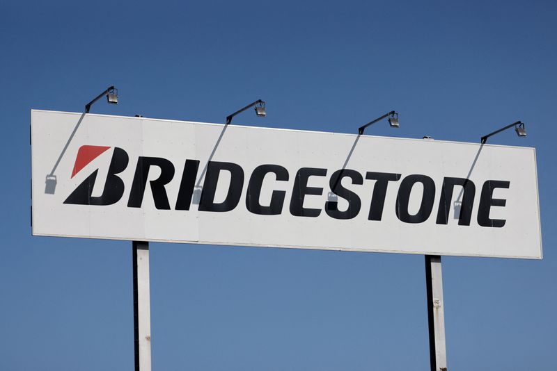 &copy; Reuters. FILE PHOTO: A logo of Bridgestone is seen at the company's tyre plant in Bethune, that Japan's Bridgestone plans to shut, France, September 17, 2020.  REUTERS/Pascal Rossignol