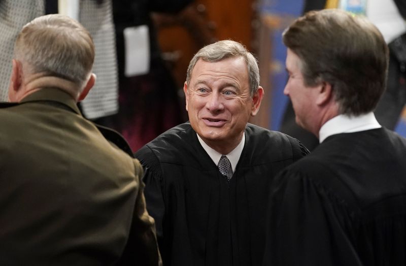 &copy; Reuters. U.S. Supreme Court Chief Justice John Roberts attends the State of the Union address by U.S. President Joe Biden at the U.S. Capitol in Washington, DC, U.S, March 1, 2022.  Al Drago/Pool via REUTERS