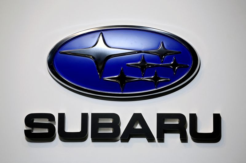 &copy; Reuters. FILE PHOTO: A Subaru logo is displayed at the Tokyo Motor Show, in Tokyo, Japan October 23, 2019. REUTERS/Soe Zeya Tun