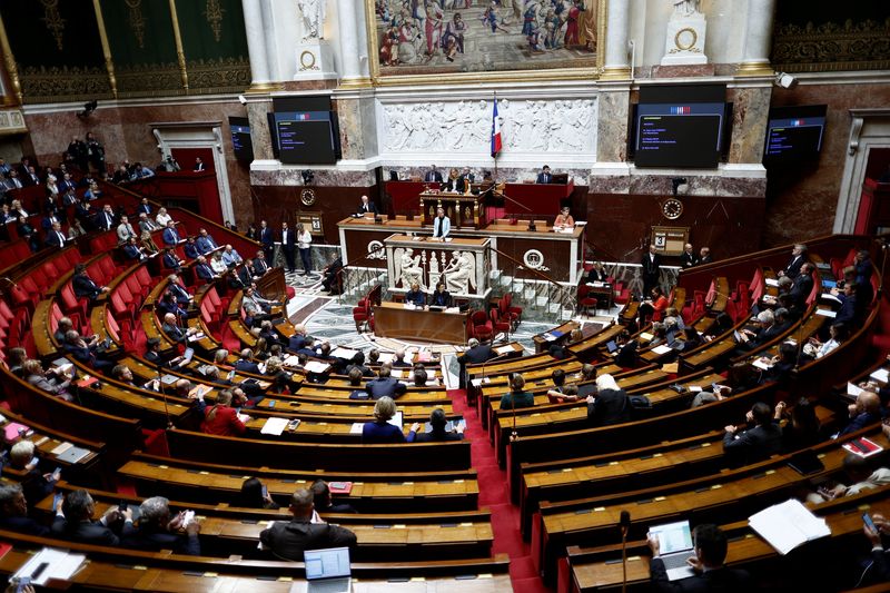 &copy; Reuters. La Première ministre française Elisabeth Borne prend la parole à l'Assemblée nationale à Paris. /Photo prise le 3 octobre 2022/REUTERS/Benoit Tessier