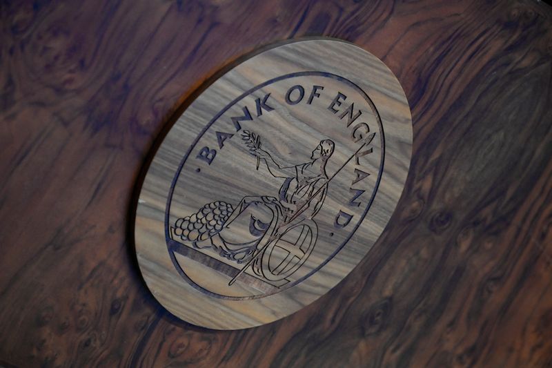 &copy; Reuters. The logo of Bank of England is pictured during the Monetary Policy Report News Conference at The Bank of England, in London, Britain November 3, 2022. REUTERS/Toby Melville/Pool