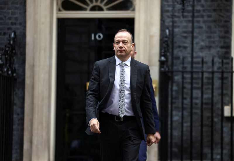 &copy; Reuters. British Secretary of State for Northern Ireland Chris Heaton-Harris walks outside Number 10 Downing Street on the day of cabinet meeting, in London, Britain, October 26, 2022.  REUTERS/Henry Nicholls/File Photo