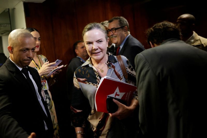 &copy; Reuters. Presidente do PT, Gleisi Hoffmann, no Senado
03/11/2022 REUTERS/Adriano Machado