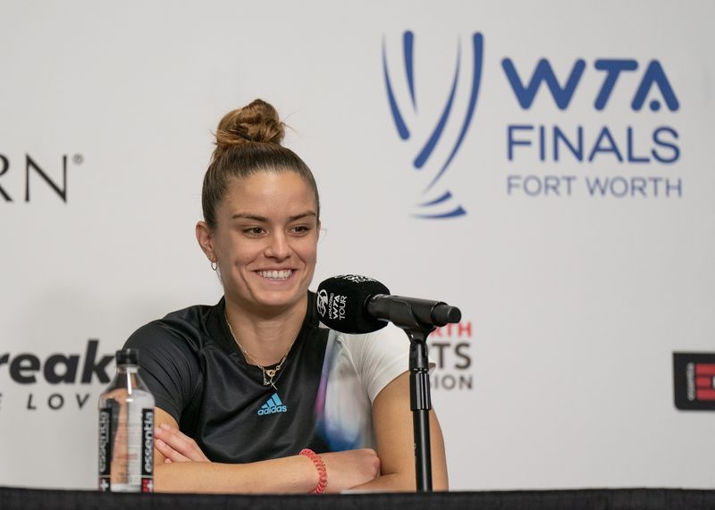 &copy; Reuters. لاعبة التنس اليونانية ماريا ساكاري خلال مؤتمرها الصحفي في تكساس يوم الجمعة. صورة لرويترز من (يو.إس.إيه.توداي.سبورتس).