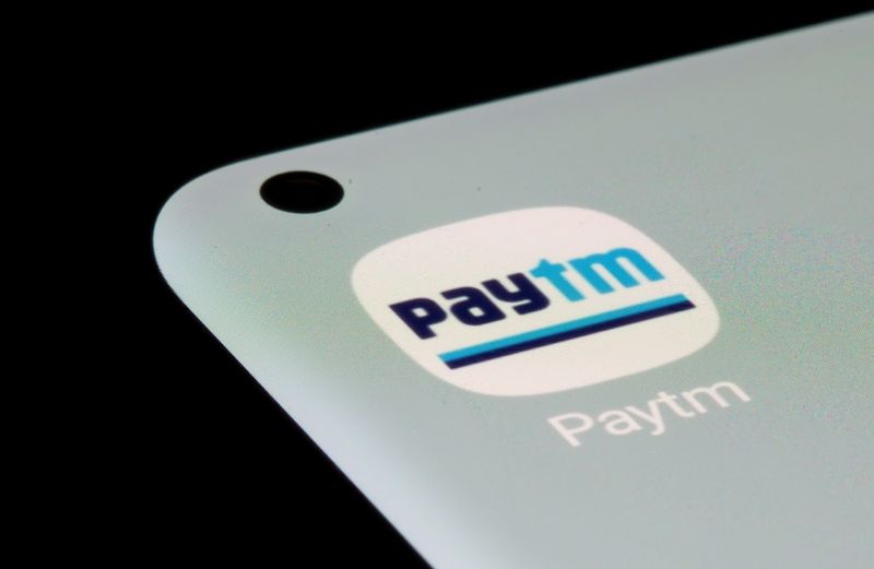 &copy; Reuters. FILE PHOTO: Paytm app is seen on a smartphone in this illustration taken, July 13, 2021. REUTERS/Dado Ruvic/Illustration