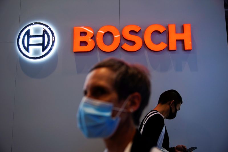&copy; Reuters. FILE PHOTO: A Bosch company sign is seen at the Appliance and Electronics World Expo (AWE) in Shanghai, China March 23, 2021.  REUTERS/Aly Song
