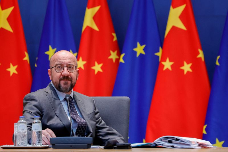 &copy; Reuters. FOTO DE ARCHIVO: El presidente del Consejo Europeo, Charles Michel durante una cumbre UE-China en el edificio del Consejo Europeo en Bruselas, Bélgica, 1 de abril de 2022. REUTERS/Olivier Matthys