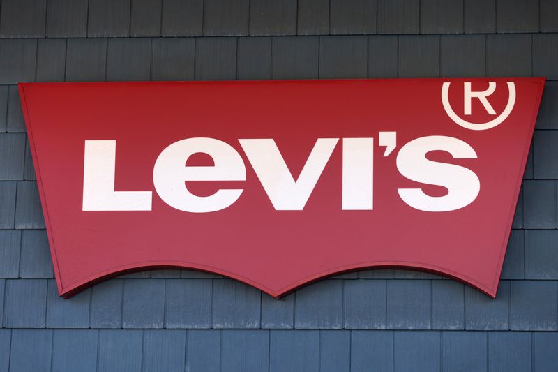 &copy; Reuters. FILE PHOTO: The signage of Levi Strauss & Co. store is seen at the Woodbury Common Premium Outlets in Central Valley, New York, U.S., February 15, 2022. REUTERS/Andrew Kelly