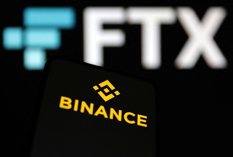 © Reuters.  Binance and FTX logos are seen in this illustration taken, November 8, 2022. REUTERS/Dado Ruvic/Illustration